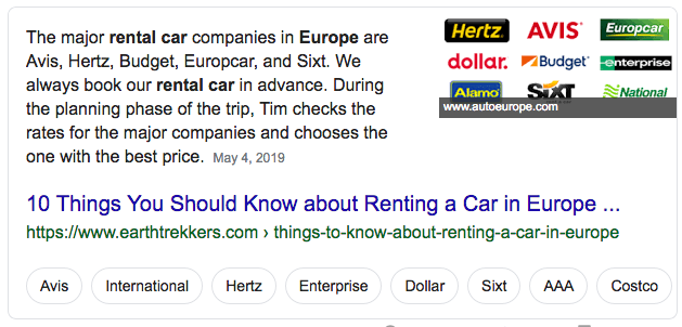 Featured Snippets in Google