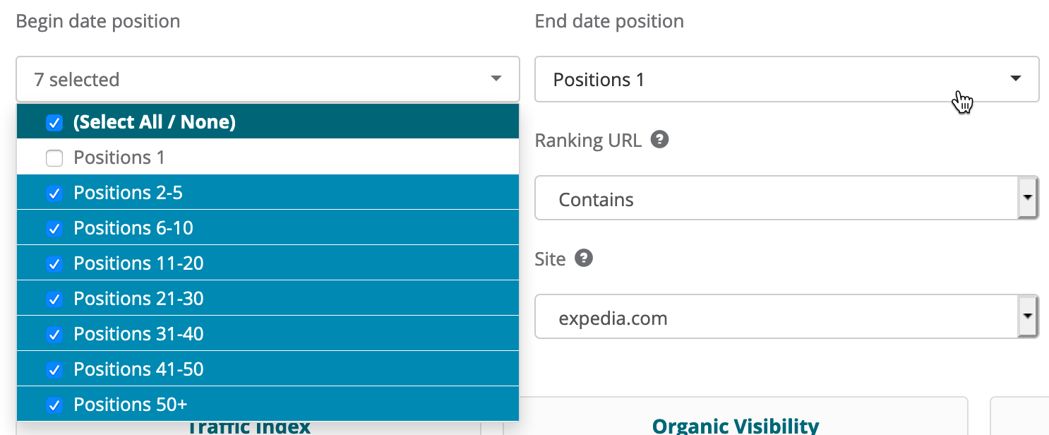 Begin date position filter