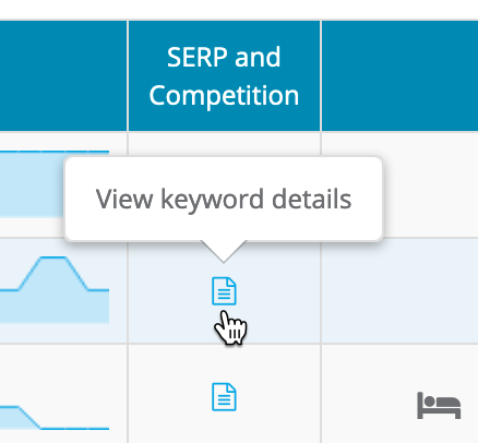 View keyword details icon