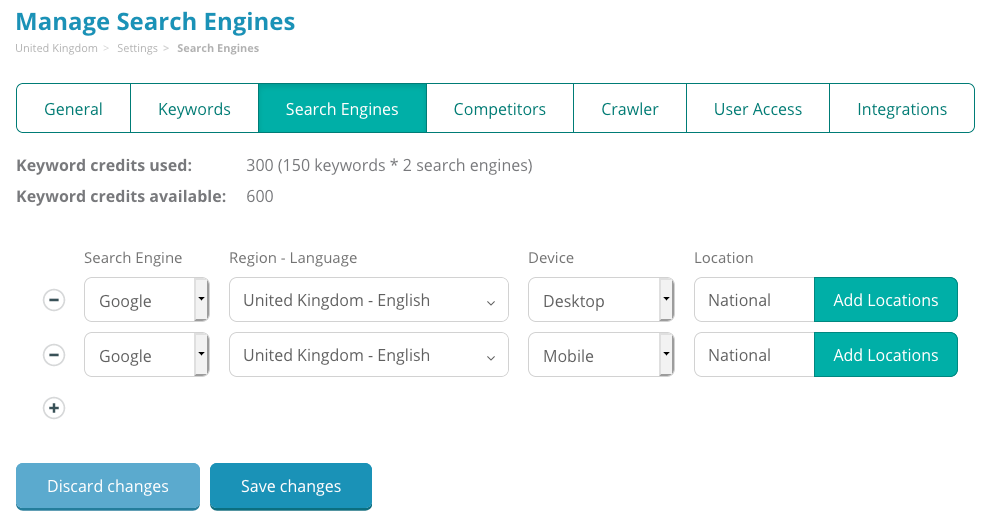 Search engine tracking