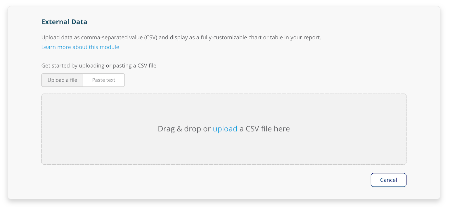 Upload CSV file