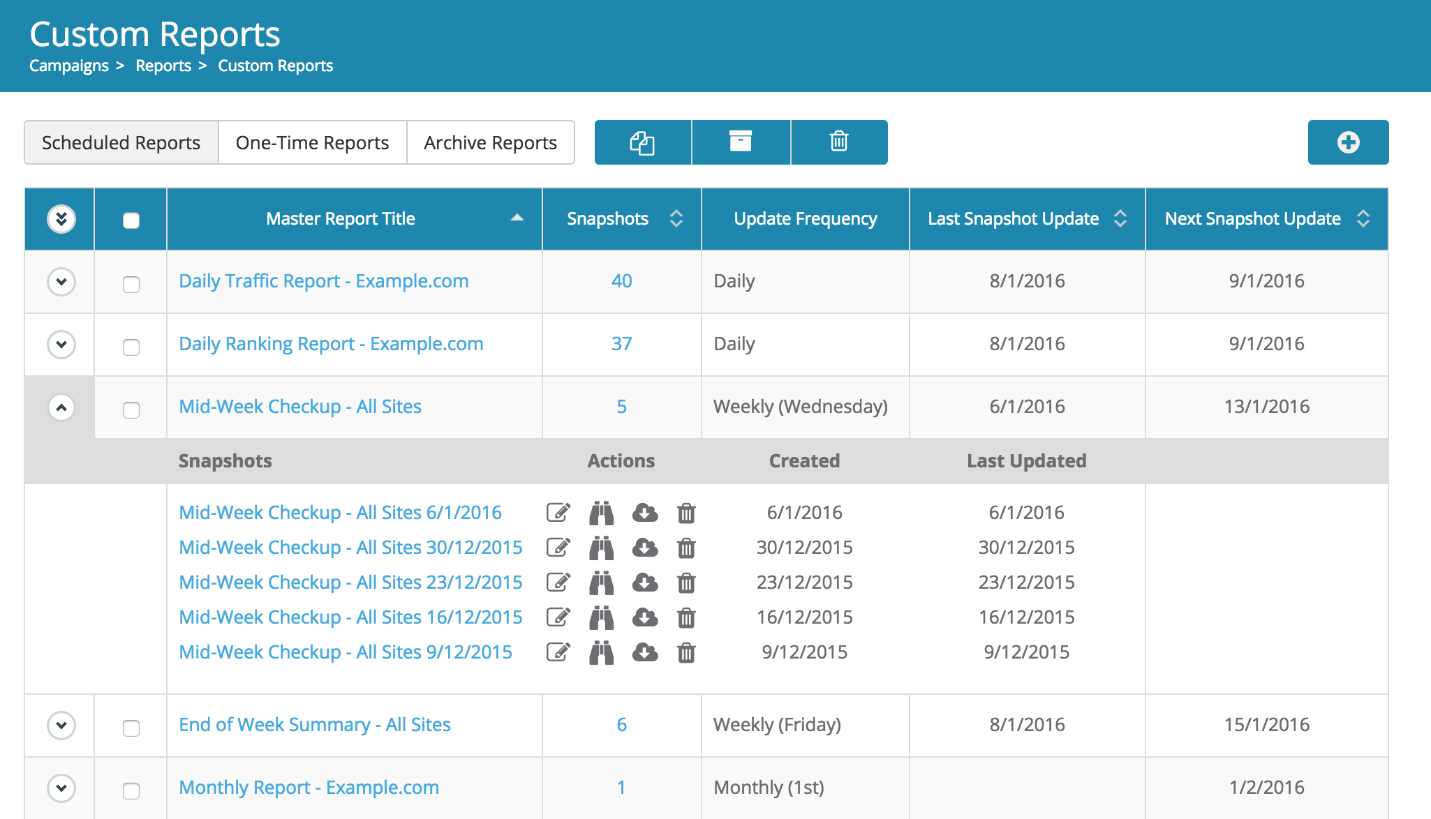 Scheduled Reports